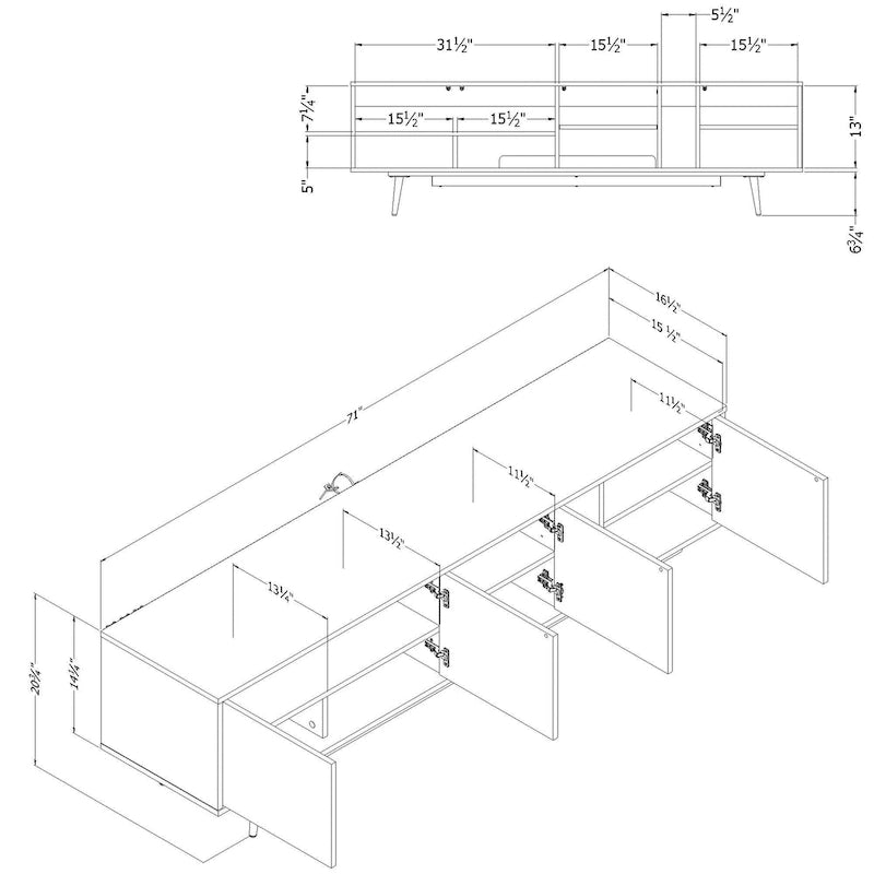 Oxford TV Stand with Doors