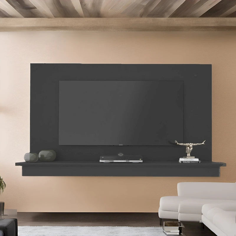 Floating TV Stand for up to 55   TVs - Wall-Mounted Entertainment Center with LED Strip & Shelf