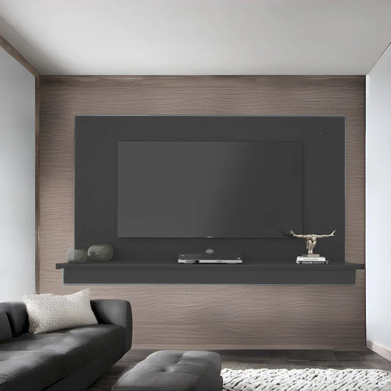 Floating TV Stand for up to 55   TVs - Wall-Mounted Entertainment Center with LED Strip & Shelf