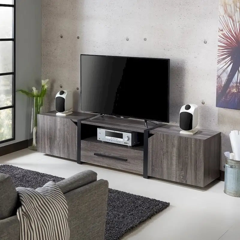 Sawa Rustic 81-inch 5-Shelf Multi-functional Storage TV Console by   