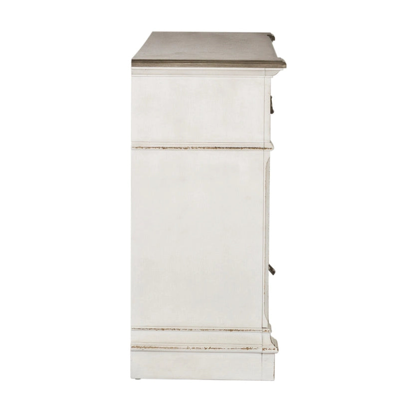Abbey Park Weathered Brown & Antique White Dresser & Mirror