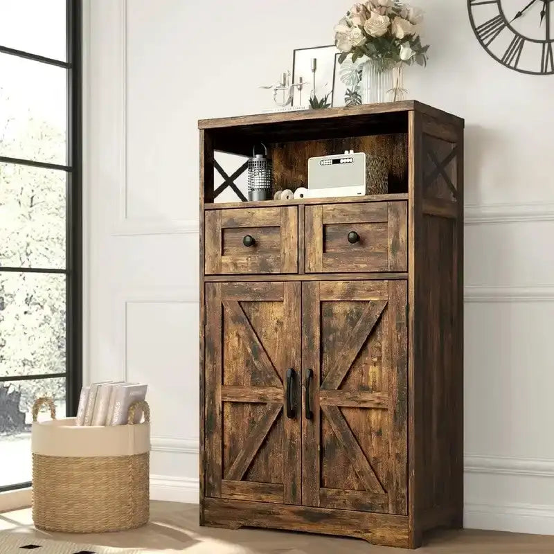 Freestanding Kitchen Pantry Cabinet - 11.6  D x 23  W x 42.5  H