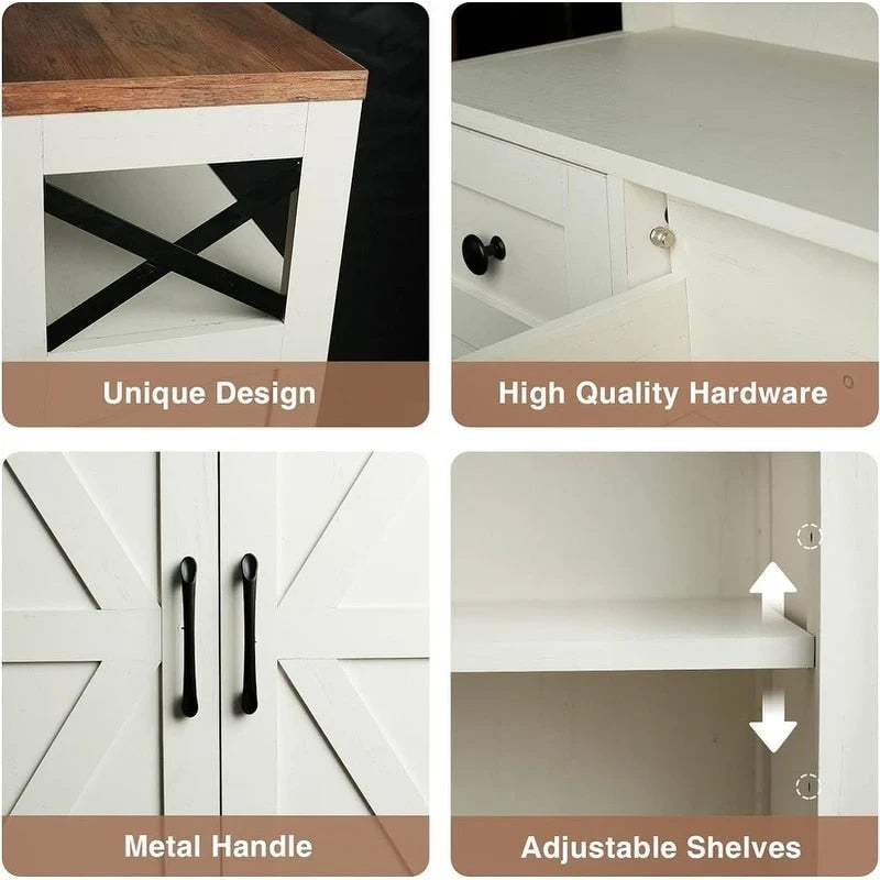 Freestanding Kitchen Pantry Cabinet - 11.6  D x 23  W x 42.5  H