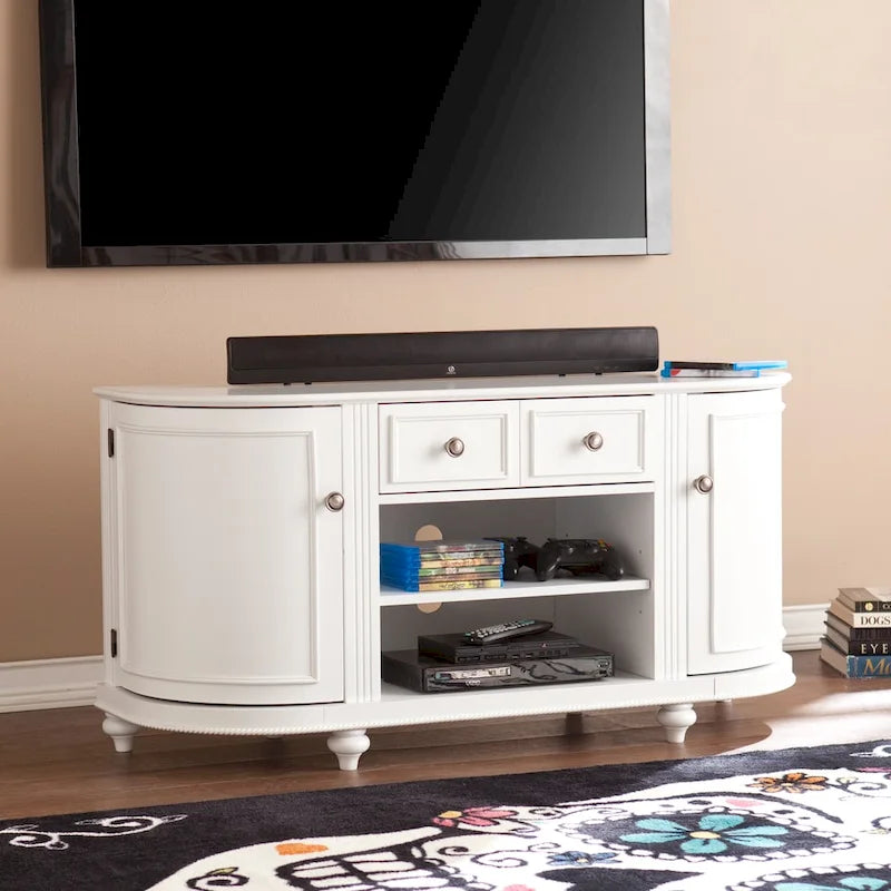    Wells Modern Farmhouse White Media TV Stand for TV's up to 46  