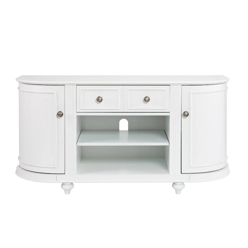 Wells Modern Farmhouse White Media TV Stand for TV's up to 46