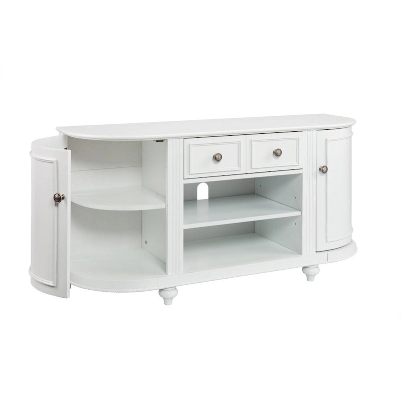 Wells Modern Farmhouse White Media TV Stand for TV's up to 46