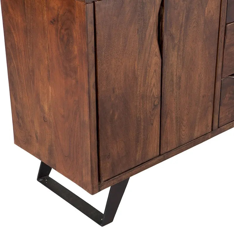 Nottingham 68-Inch Acacia Wood Sideboard in Walnut Finish