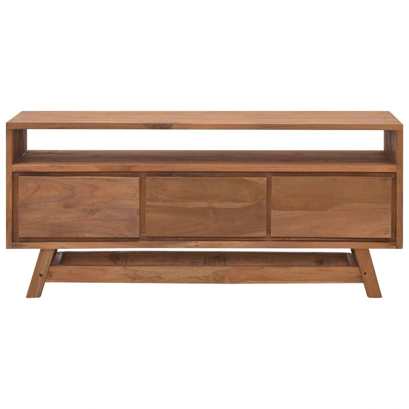 vidaXL TV Cabinet 43.3  x11.8  x19.7   Solid Teak Wood - 43.3   x 11.8   x 19.7   - 43.3   x 11.8   x 19.7