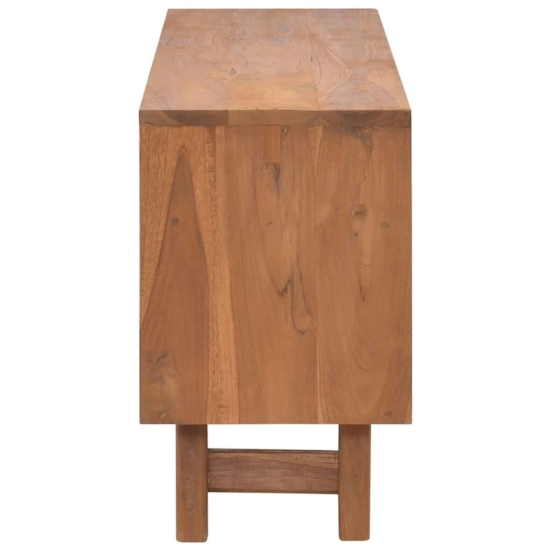vidaXL TV Cabinet 43.3  x11.8  x19.7   Solid Teak Wood - 43.3   x 11.8   x 19.7   - 43.3   x 11.8   x 19.7