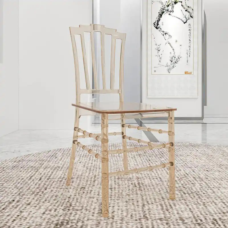 Synth Modern Acrylic Dining Side Chair with Windsor Back Design by   