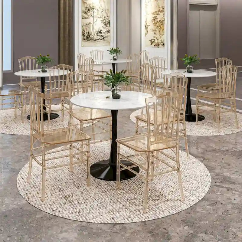 Synth Modern Acrylic Dining Side Chair with Windsor Back Design by