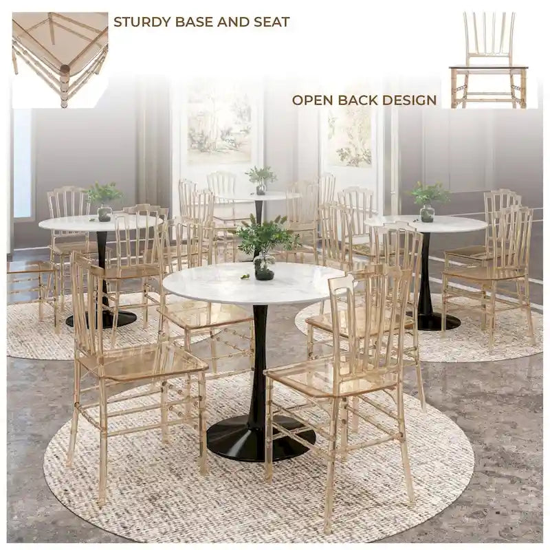 Synth Modern Acrylic Dining Side Chair with Windsor Back Design by