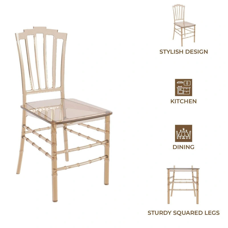 Synth Modern Acrylic Dining Side Chair with Windsor Back Design by