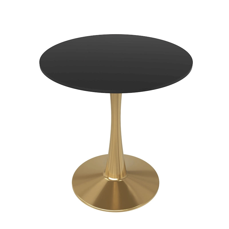 Bristol 24   Round Dining Table for 4 with MDF Tabletop in Gold Steel Base for Kitchen & Dining Room